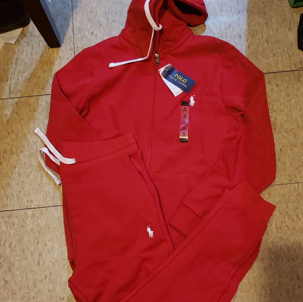 Ralph Lauren red slim fit sweatsuit jogger